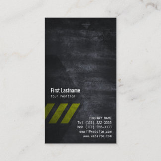 Slate Danger Stripes Business Card
