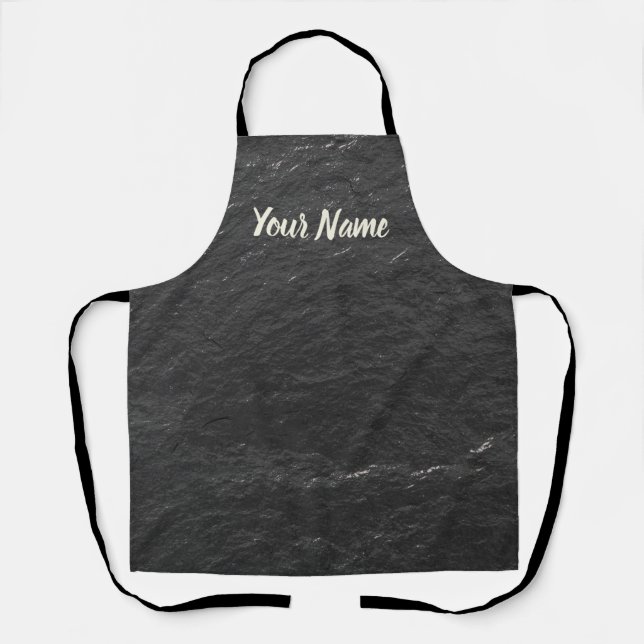 Slate glittering Background black Shale texture Apron (Front)