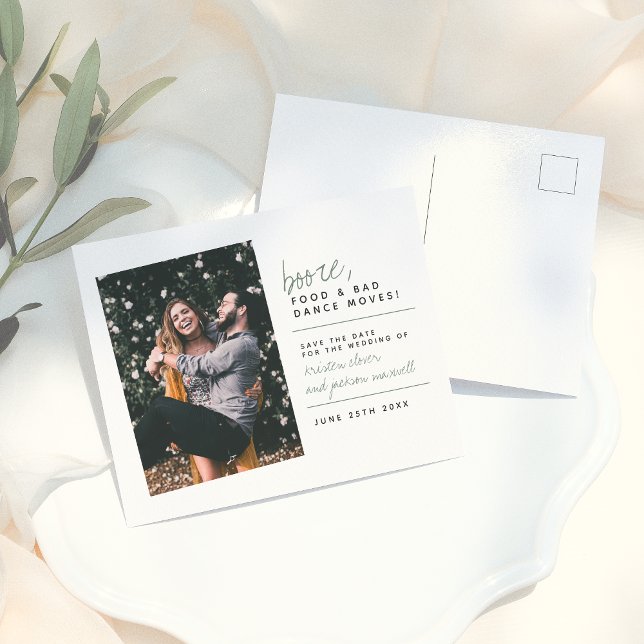 Slate Green Booze Food & Bad Dance Moves Postcard (Creator Uploaded)