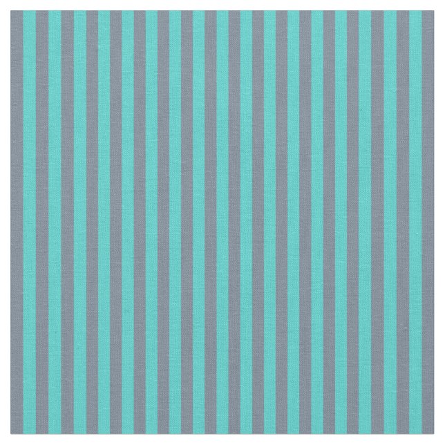 Slate Grey and Turquoise Coloured Pattern Fabric (Close Up)