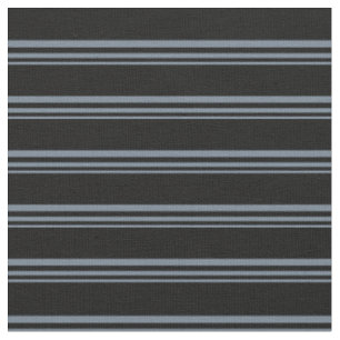 Slate Grey & Black Lines/Stripes Pattern Fabric