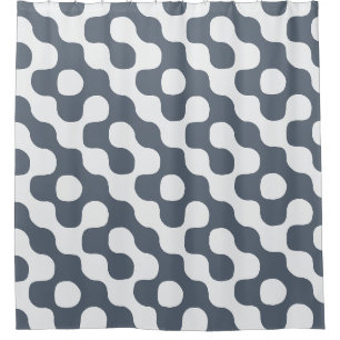 Slate Grey Bold Mid Century Dots Shower Curtain