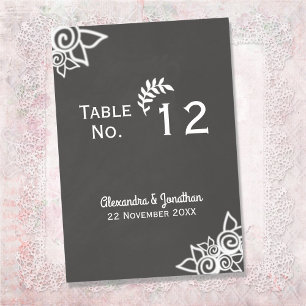 Slate Grey Chalk Style Table Number Card