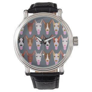 Slate Grey Cute Podenco Dog Faces Watch