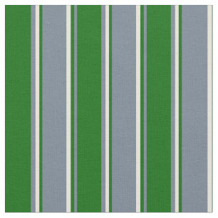 Slate Grey, Dark Green & Beige Lines Pattern Fabric