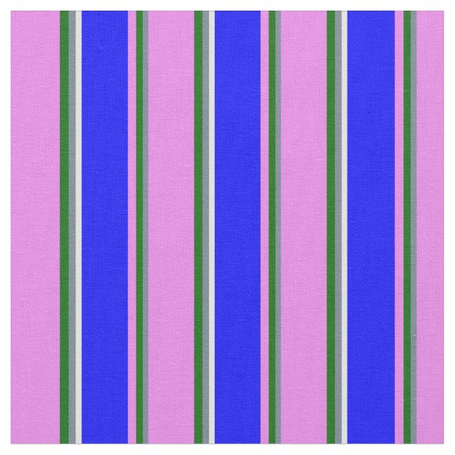 Slate Grey, Dark Green, Violet, Blue & Light Cyan Fabric (Close Up)