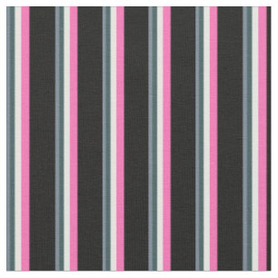 Slate Grey, Dark Slate Grey, White, Pink & Black Fabric