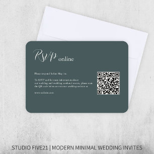 Slate Grey • Elegant Modern Wedding RSVP Card