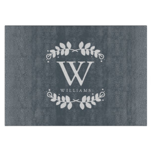 Slate Grey Family Monogram Cutting Board