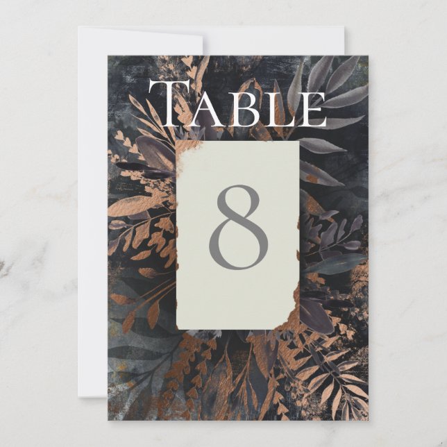 Slate grey gilded effect Table Number (Front)