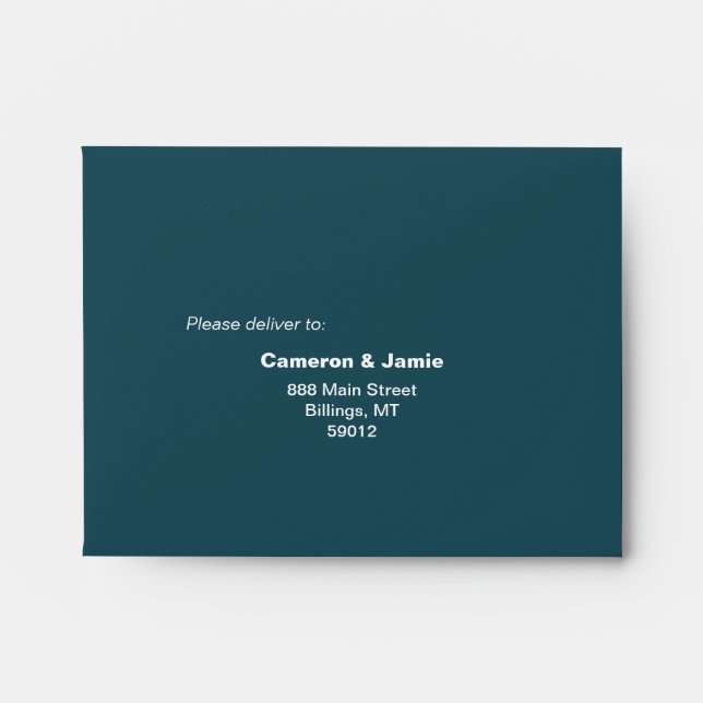 Slate Grey Love Typography Pattern Wedding RSVP Envelope (Front)