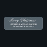 Slate Grey Merry Christmas Message Family Sheet Return Address Label<br><div class="desc">Represent yourself with this modern,  elegant return address label. This template can be customised to meet all professional occupations.</div>
