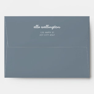 Slate Grey Modern Minimal Script Return Address Envelope
