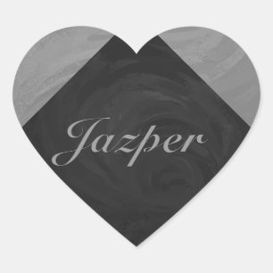 Slate Grey Monogram Heart Sticker