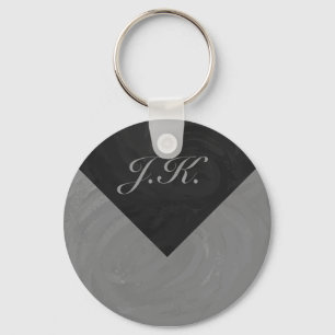 Slate Grey Monogram Key Ring