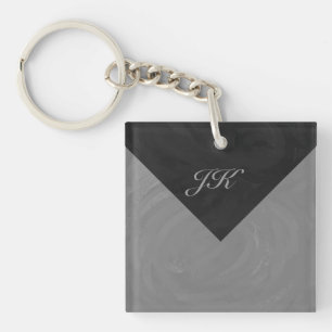 Slate Grey Monogram Key Ring