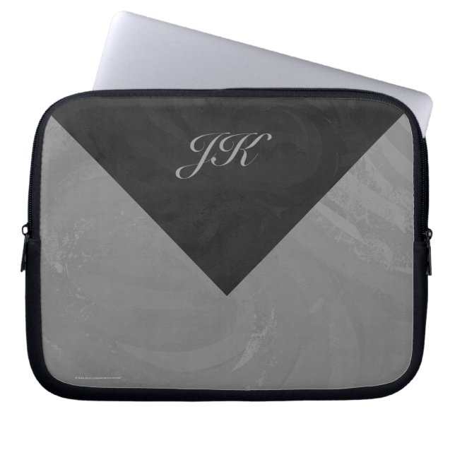Slate Grey Monogram Laptop Sleeve (Front)