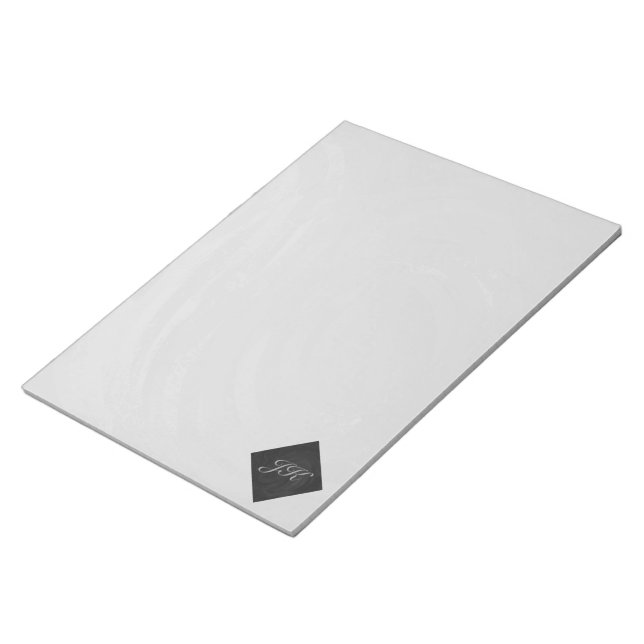 Slate Grey Monogram Notepad (Angled)