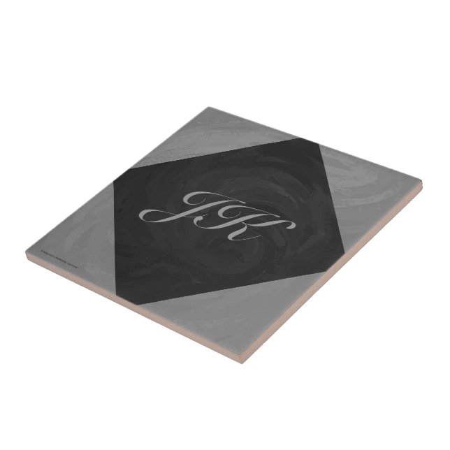 Slate Grey Monogram Tile (Side)