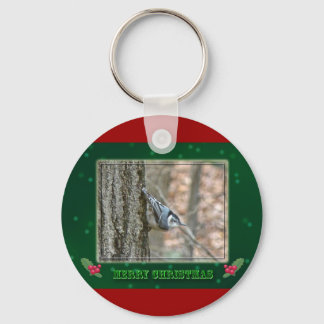Slate Grey Nuthatch Christmas Songbird Christmas Key Ring