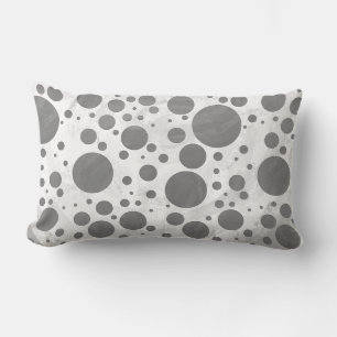 Slate Grey Polka Dot Pattern Lumbar Cushion