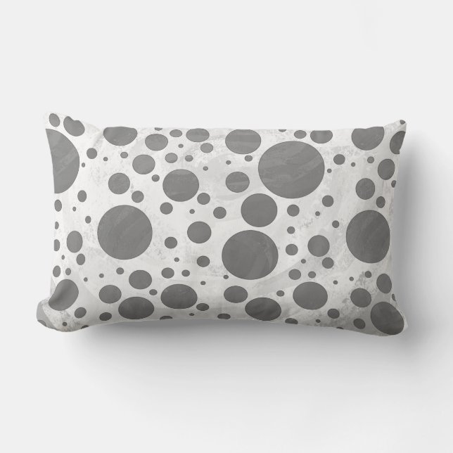 Slate Grey Polka Dot Pattern Lumbar Cushion (Front)