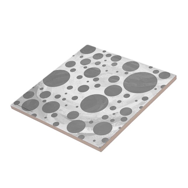 Slate Grey Polka Dot Pattern Tile (Side)