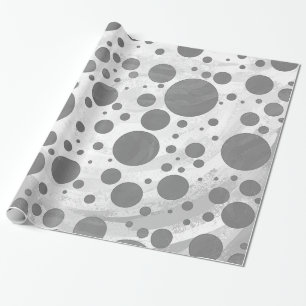 Slate Grey Polka Dot Pattern Wrapping Paper