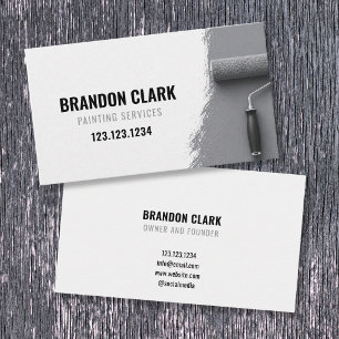 Slate Grey Roller Corner Accent Painting Service Business Card