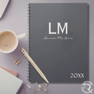 Slate Grey Sleek Corporate Attorney Custom Notebook