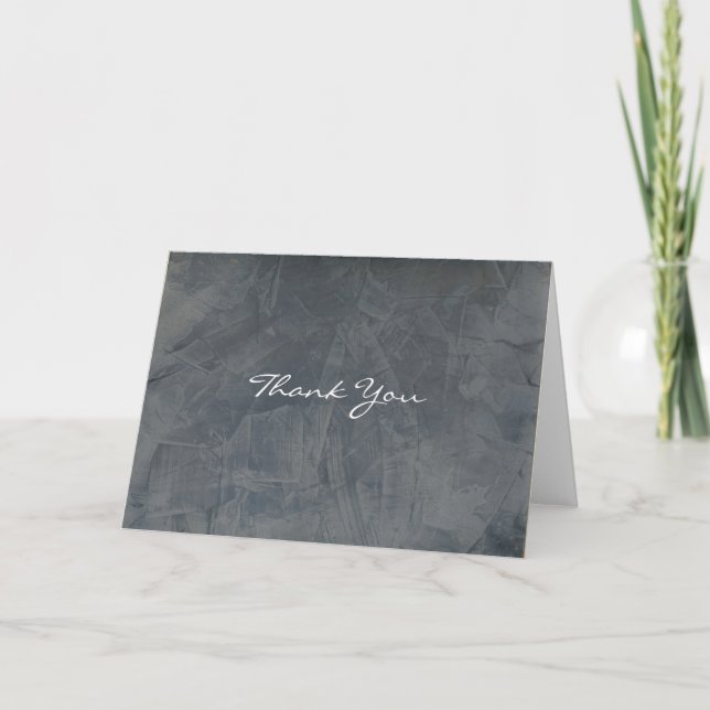 Slate Grey Stucco Thank You Card (Front)