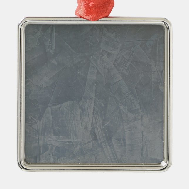 Slate Grey Venetian Plaster Metal Ornament (Front)