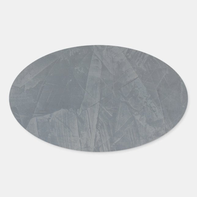 Slate Grey Venetian Plaster Oval Sticker (Front)