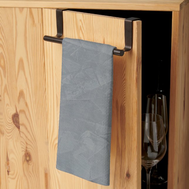 Slate Grey Venetian Plaster Tea Towel (Thirds Fold)