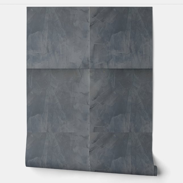 Slate Grey Venetian Plaster Tile Wallpaper (Unrolling)
