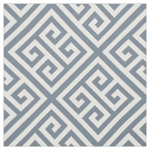 Slate Grey White Med Greek Key Diag T Pattern #1 Fabric