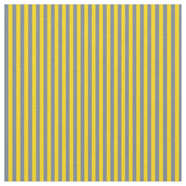 Slate Grey & Yellow Coloured Stripes Fabric (Close Up)