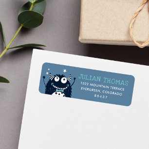 Slate   Little Monster Return Address Label