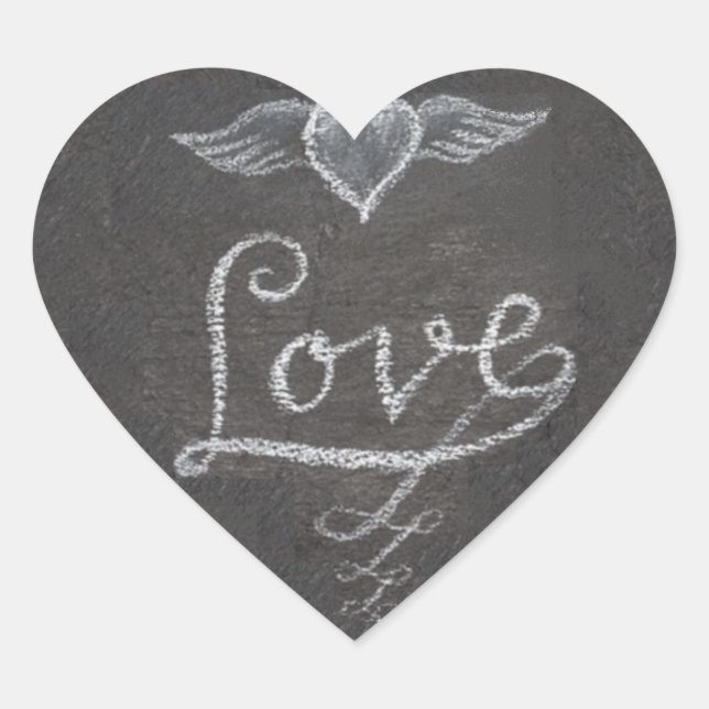 Slate Love in Chalk Heart Sticker (Front)