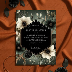 Slate Moody Bloom Wedding Invitation