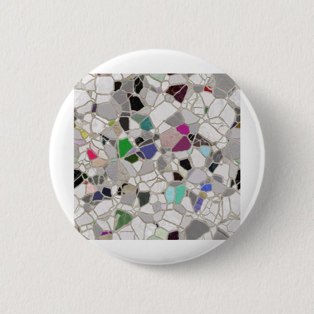 slate mosaic path 6 cm round badge (Front)