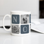 Slate | NONNO Grandfather Photo Collage Coffee Mug<br><div class="desc">Customize this cute modern mug design to celebrate your favorite Italian grandpa this Father's Day,  Christmas or birthday! Design features alternating squares of photos and slate blue letter blocks spelling "NONNO" in modern serif lettering. Add five of your favorite square photos (perfect for Instagram!) using the templates provided.</div>