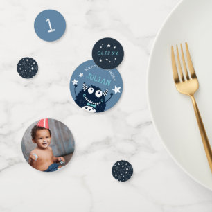 Slate Personalised Little Monster Birthday Party Confetti