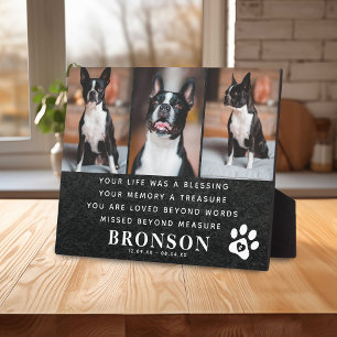 Slate Pet Loss Memorial Quote & Photo Collage Plaque