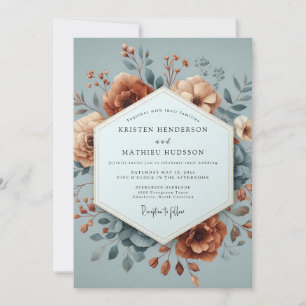 Slate & Sienna Artistic Bloom Wedding Invitation