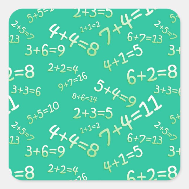 Slate Sums - Green Model Square Sticker (Front)