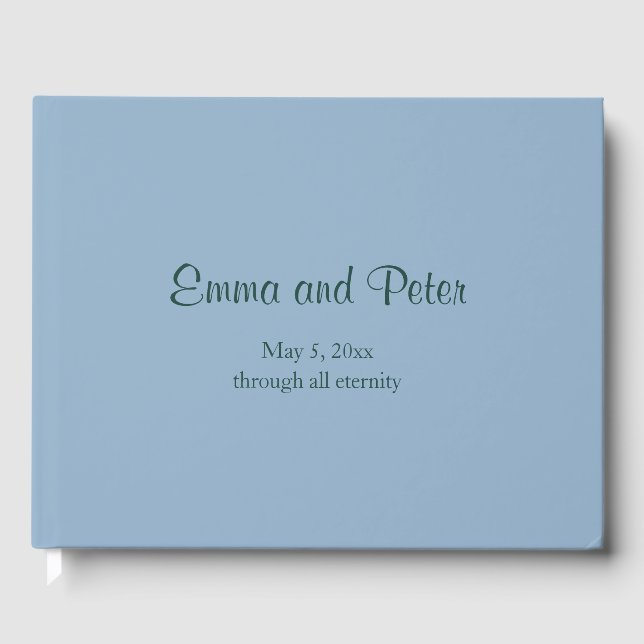 Slate "Through All Eternity" Minimalist Wedding Guest Book (Front)