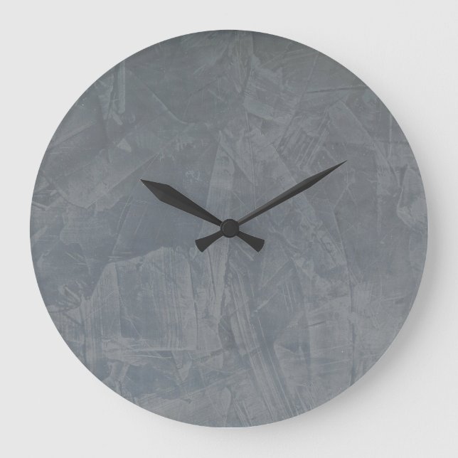 Slate Venetian Plaster Faux Finish Large Clock (Front)
