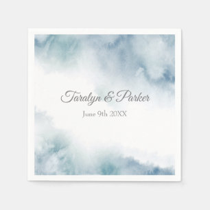 Slate Watercolor Abstract Frame Napkin