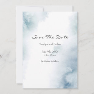 Slate Watercolor Abstract Frame Save The Date